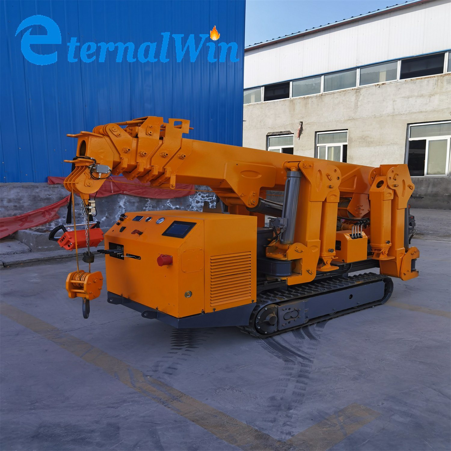 Foldable Spider Mini Crane 8ton with Remote Control and Torque Limit Lifting Machinery Crawler Telescopic Spider Crane