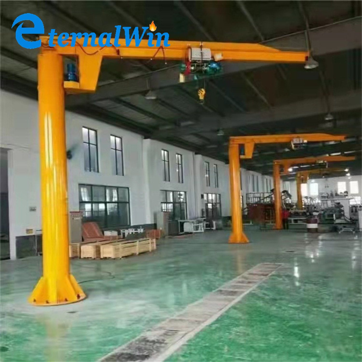 Foundation Mounted Cantilever Column Fixed Swing Slewing Jib Crane for Sale