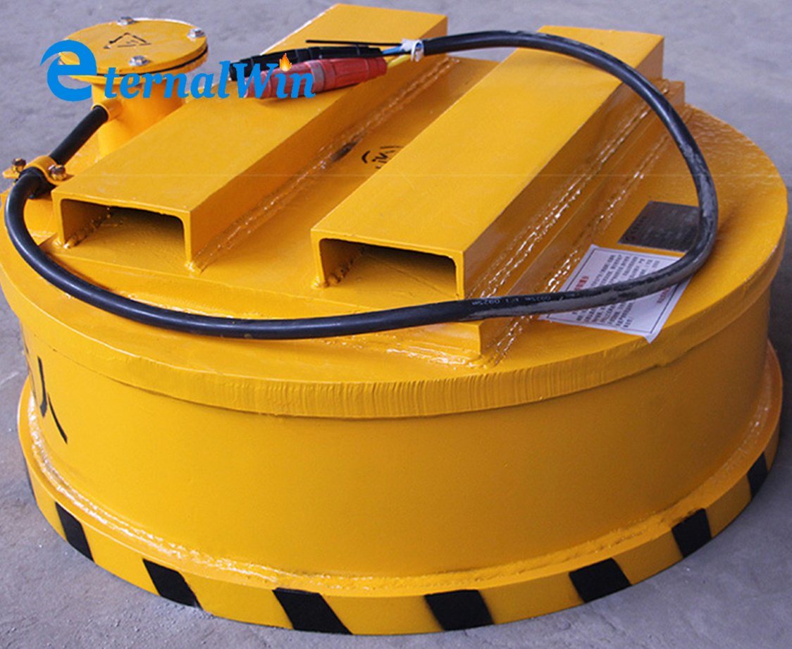 Hot Sale 1000kg 1.5m 24V Circular Magnetic Scrap Lifting Magnet Electromagnet for Scrap Iron Steel Scraps on Crane and Excavator