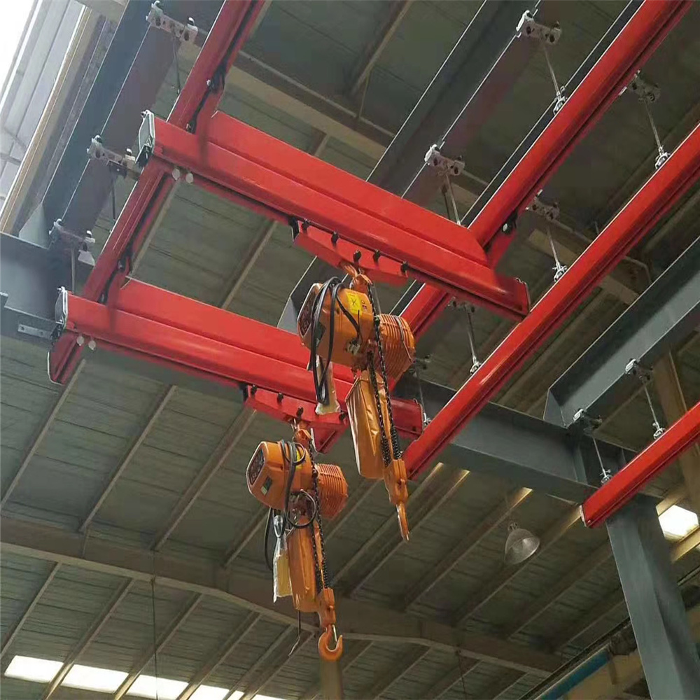 
                Venda a quente Underslung Kbk Livre Grua permanente do sistema de monotrilho Suspensão Single-Girder Crane Flexível Sobrecarga combinado grua na rampa
            