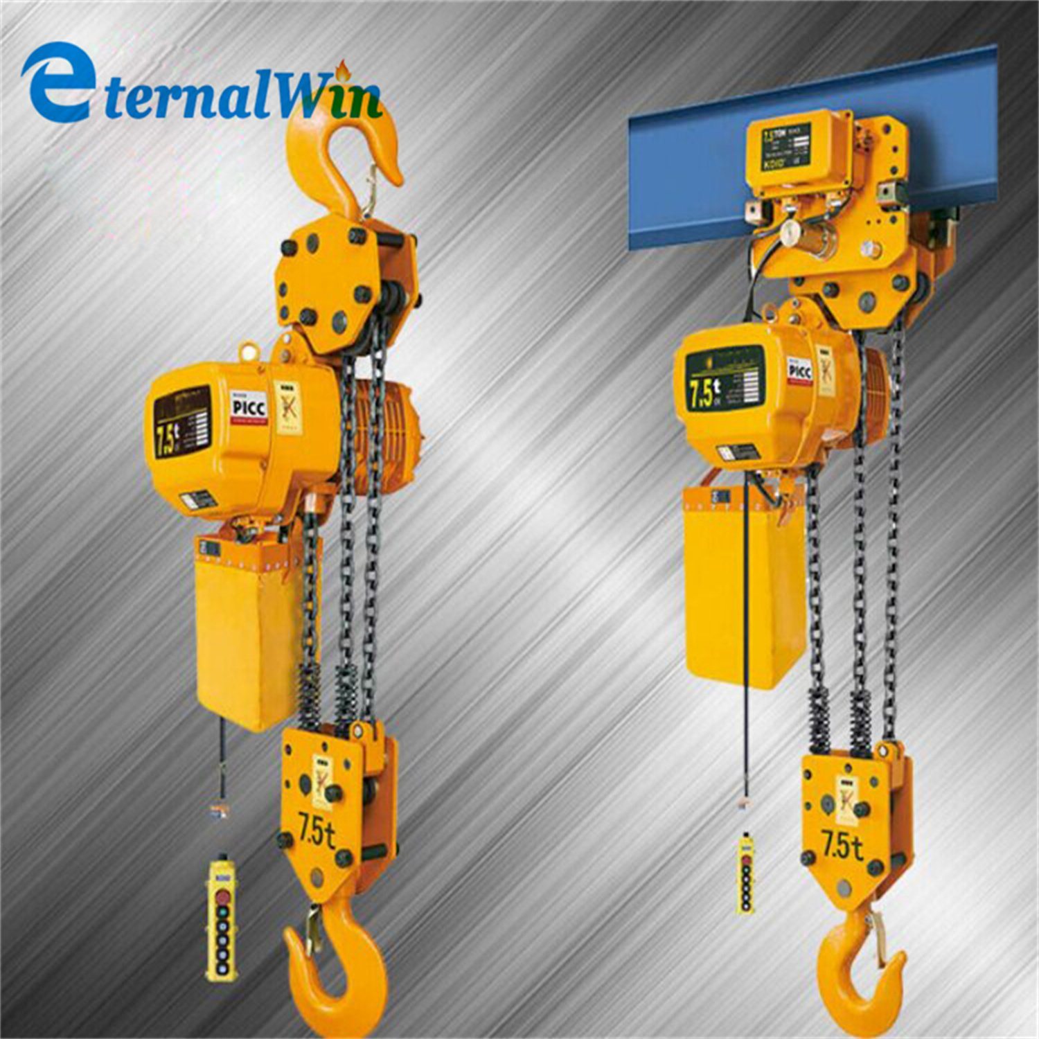 China 
                Hot Sales Remote Control 380V 1 2 3 5 10 25 Ton Motorized Trolley Electric Chain Hoist
             supplier