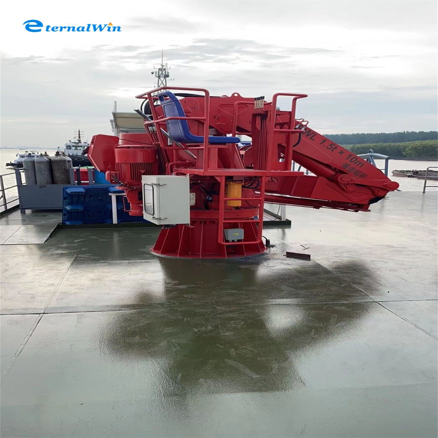 Hydraulic Chargo Deck Ship Crane Marine Floding Lifting Crane for Sale