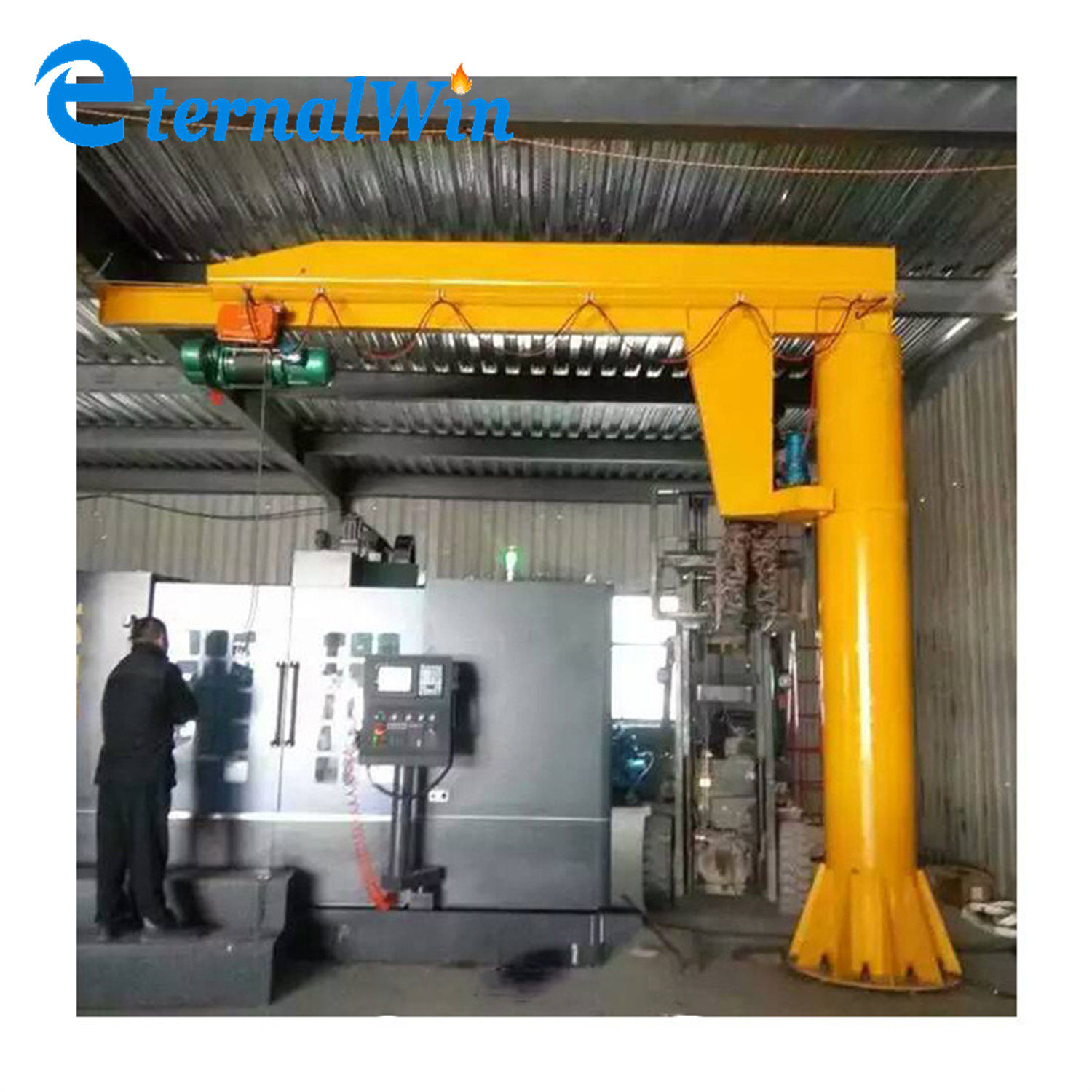 Lifting Equipment Workshop Used 360 Degree Column Cantilever Jib Crane Column Rotating Electric Hoist Lifting Mechanism Jib Crane