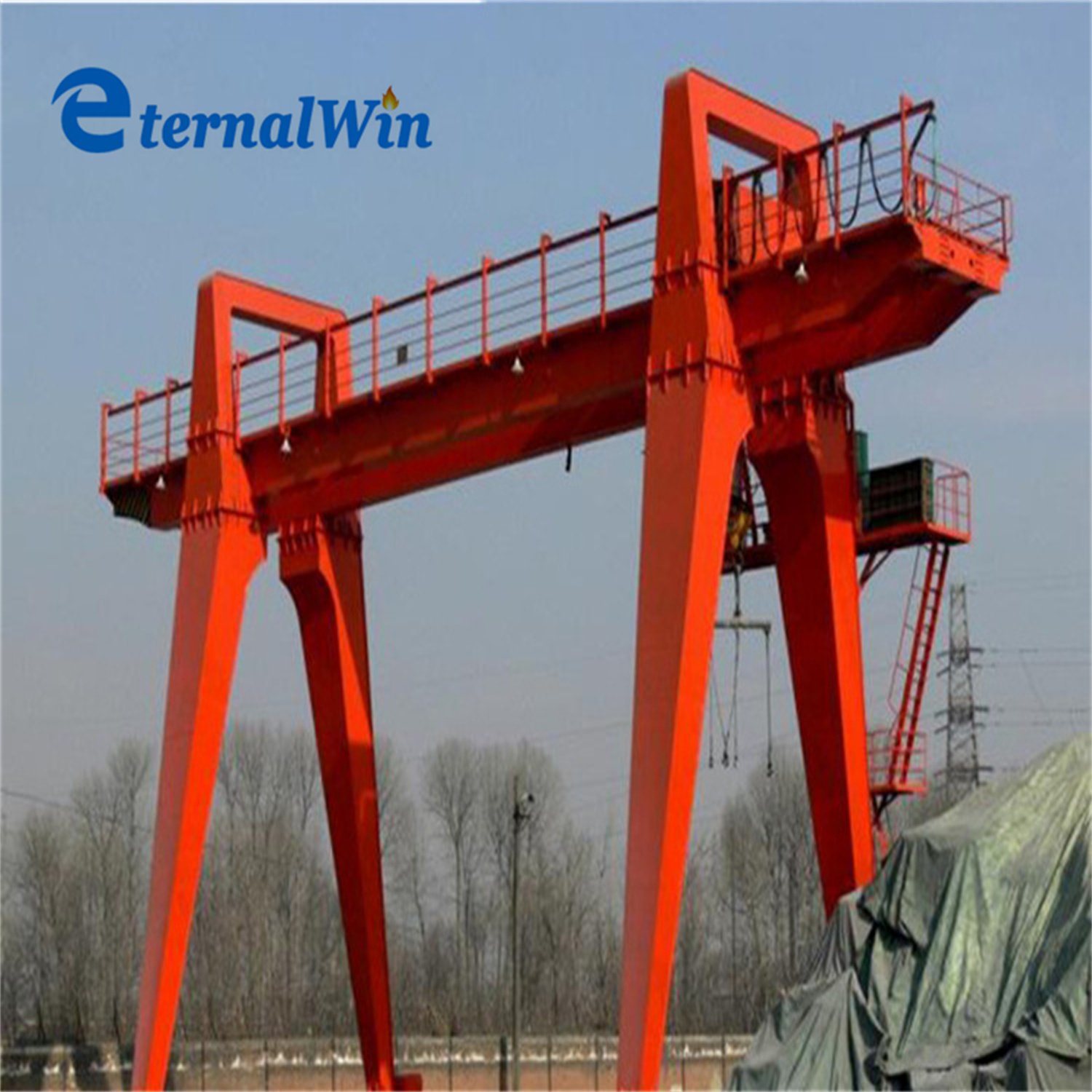 China 
                Manufacturer Direct Rail Electric Trolley Double Beam/Girder Gantry Crane with Cab 45ton
             supplier