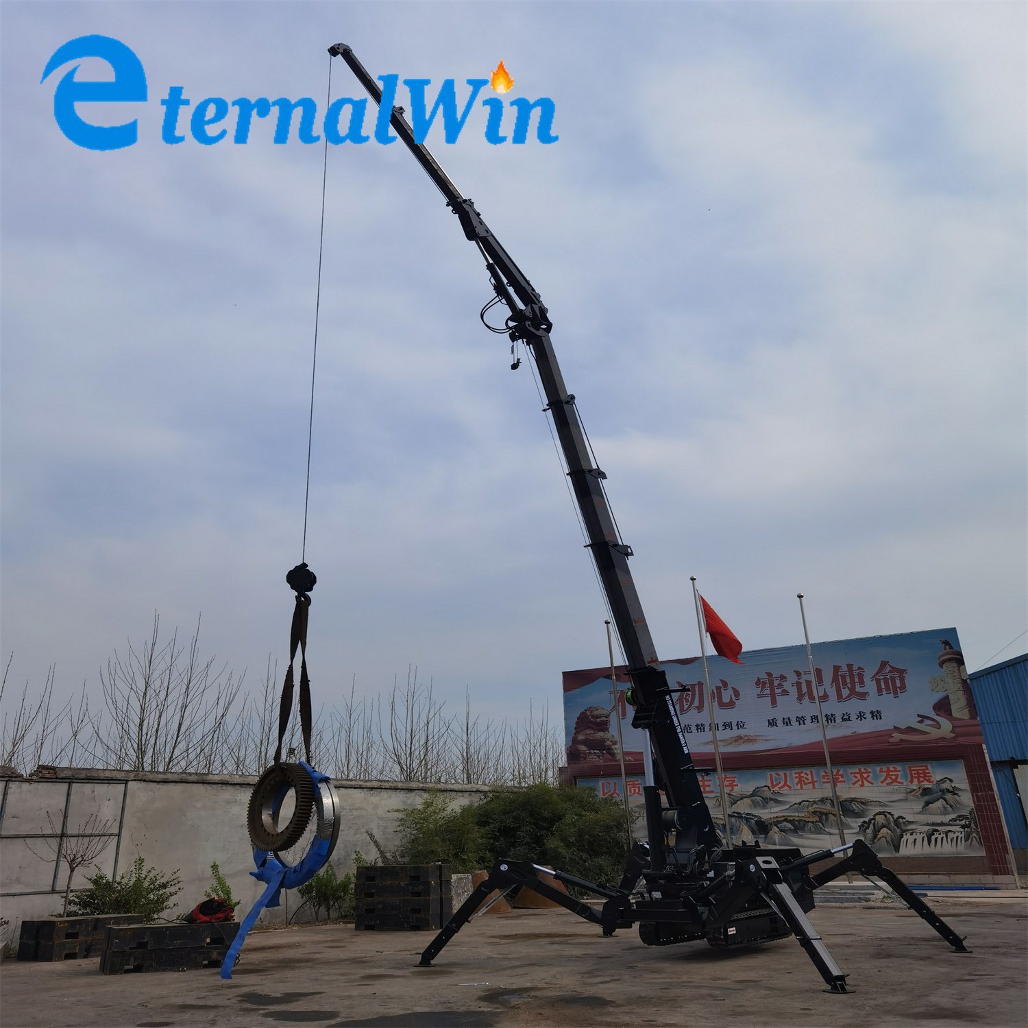 
                Mini-grue à bras tripode 3 tonnes à vendre avec la mouche hydraulique Flèche
            