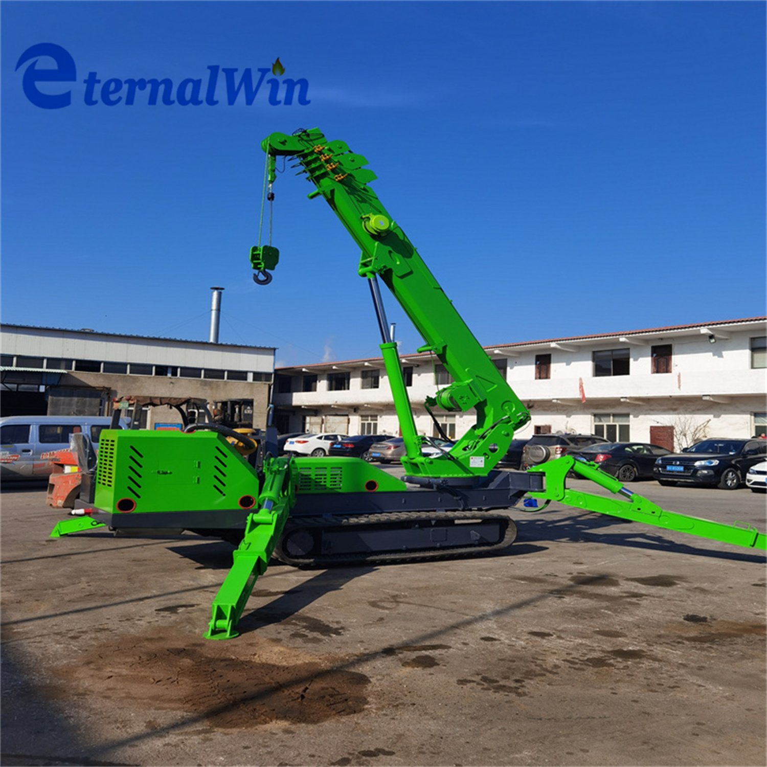 Mini Hydraulic Mobile Spider Crane 3 Ton Telescopic Crawler Crane