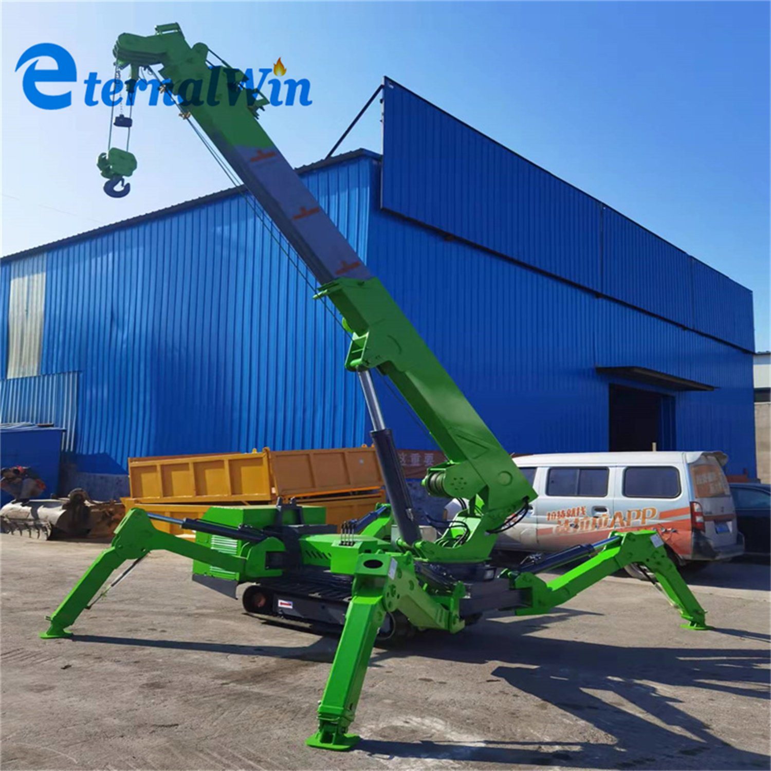 China 
                Mini Mobile Spider Crane Lifting Crawler Crane met Jib
             leverancier