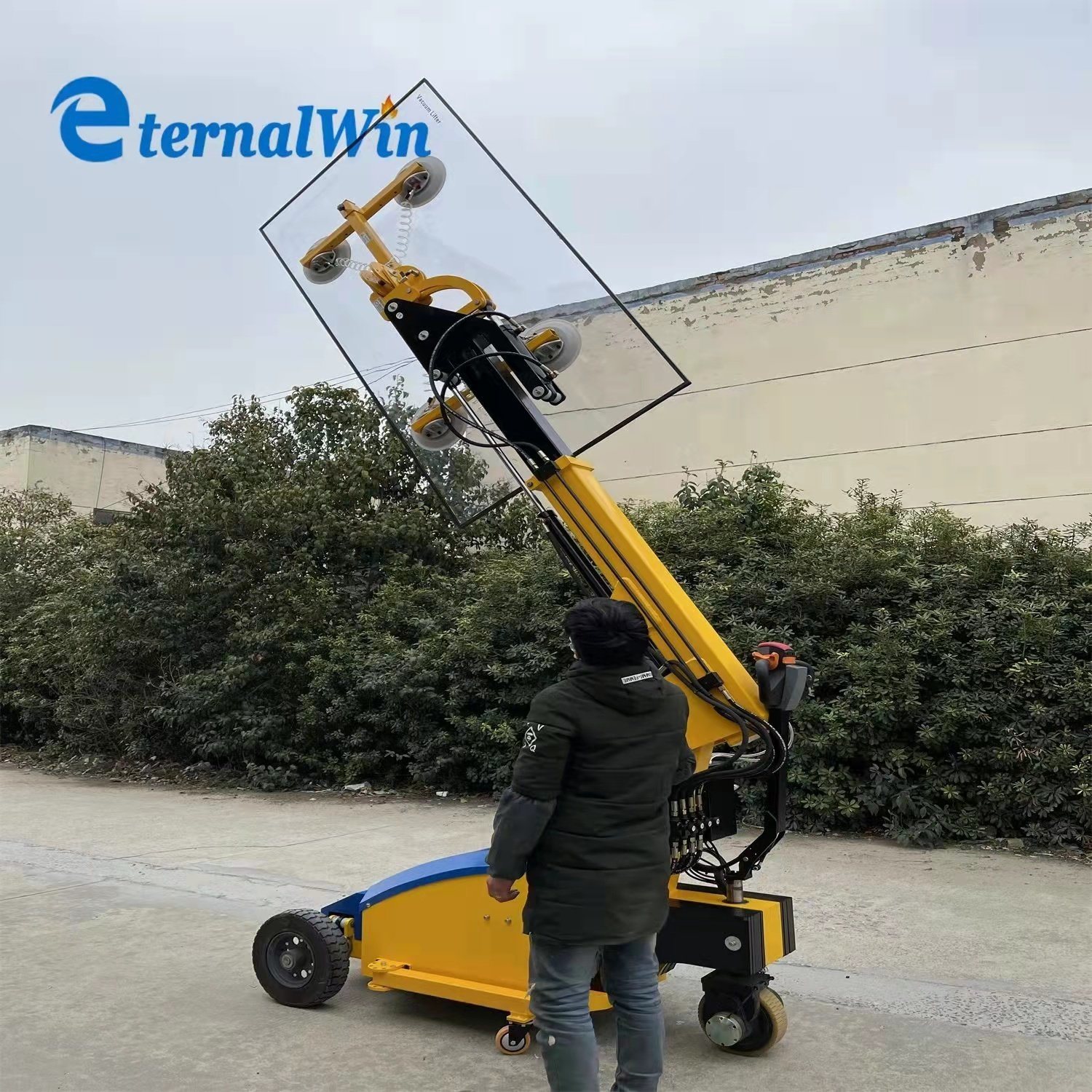 Mobile 24V Battery Automatic Rotate Vacuum Cup Lifting Equipment for Window Glass/Curtain Glass Producation Line