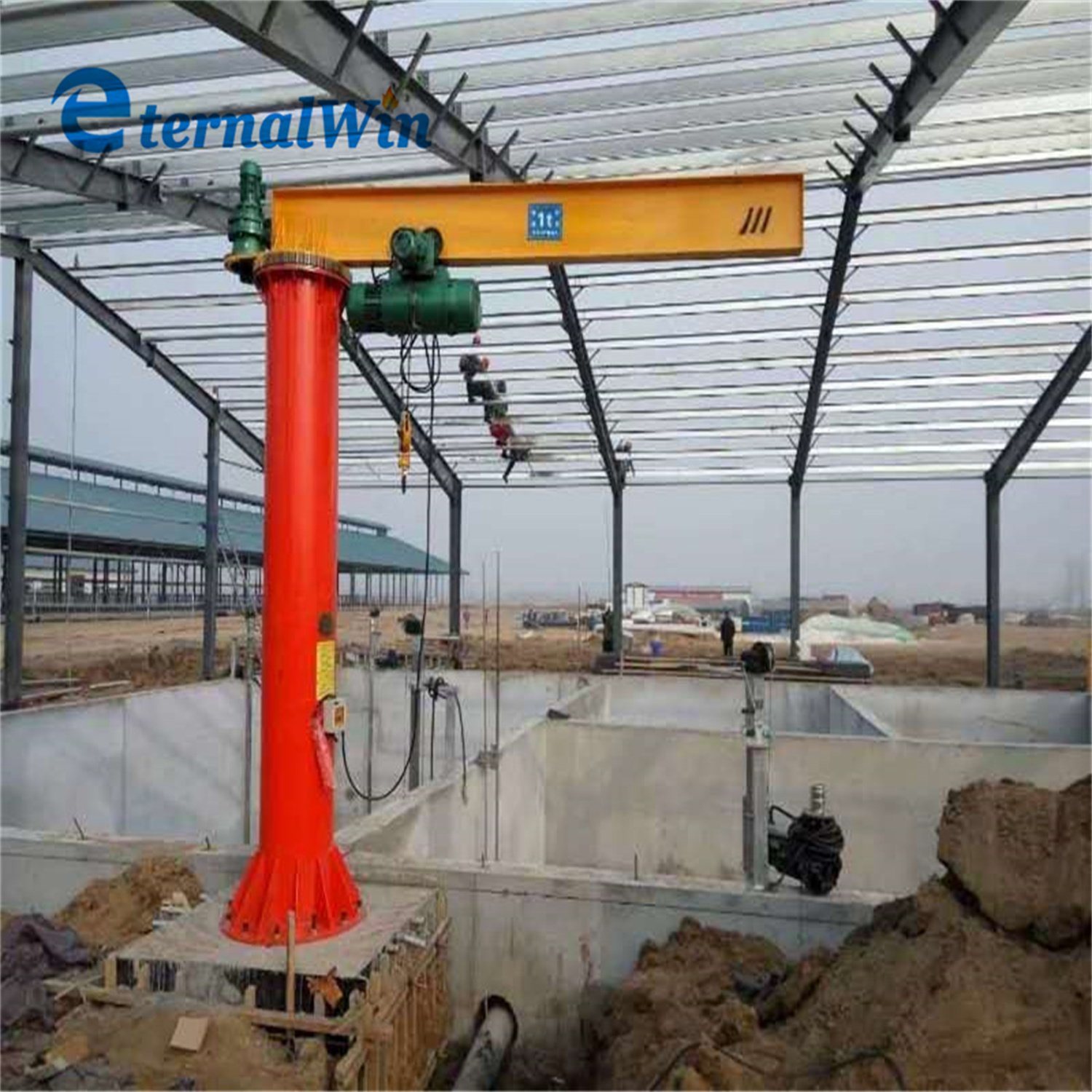Motorized Outdoor Rated Jib Crane for Ship Boat Marine Use