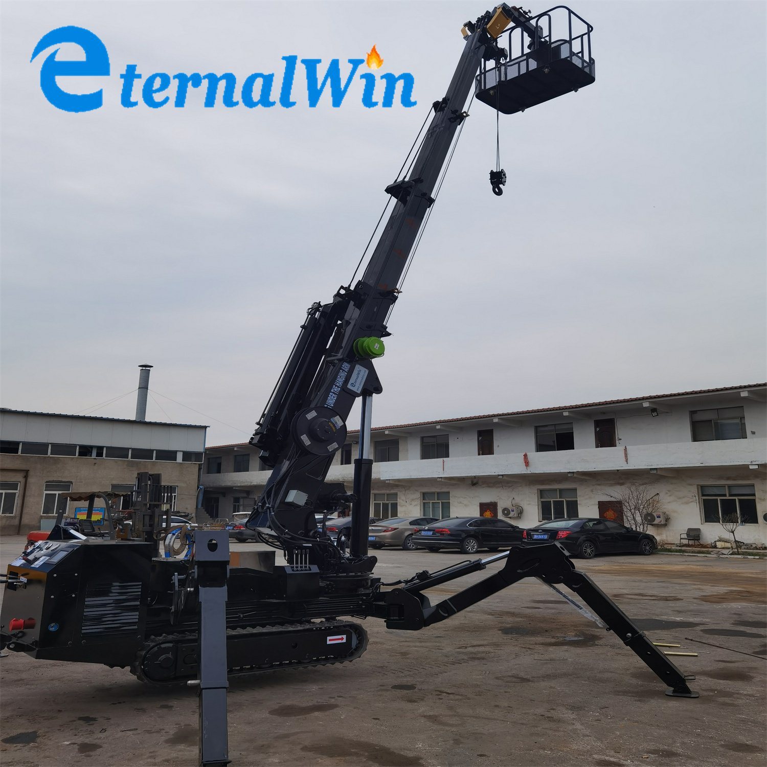 
                Mini Cranes Cranes Rider da 8 tonnellate con 3 tonnellate in posizione stretta Gru con cestello per lavori aerei
            