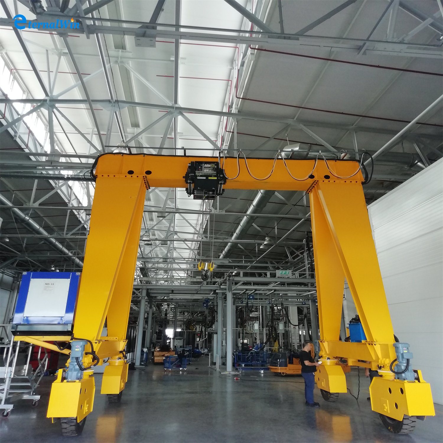 New Design European Style Single Girder 25t Rubber Tyre Movable Container Lifting Gantry Crane