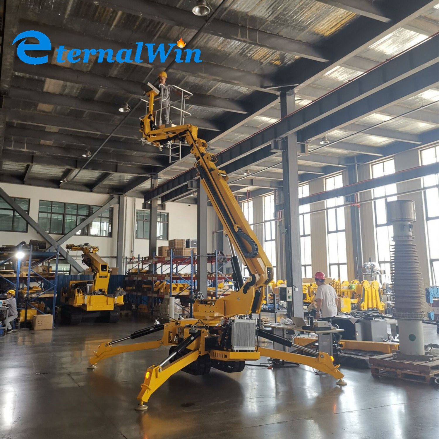 Professional Narrow Working 12ton 22m Lifting Height Spider Crane with Basket & Jib