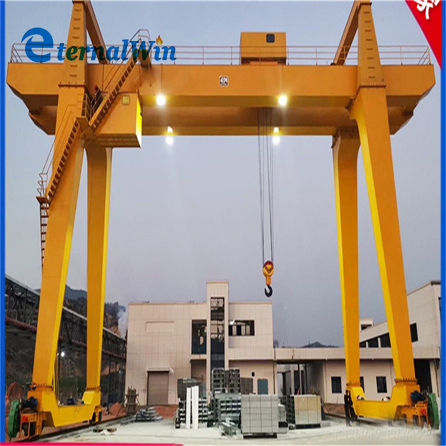 Rail Type Double Girder Outdoor Double Girder Giant Goliath Heavvy Duty Gantry Crane 30ton with Overhanging Boom Cantilever