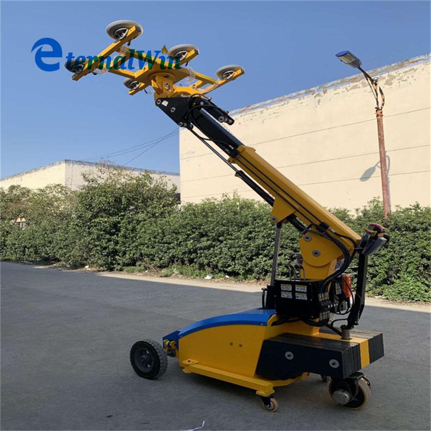 Sheets Slabs Plates Handling Transporting Truck Vacuum Sucking Lifting Robot Remote Control Glass Handler