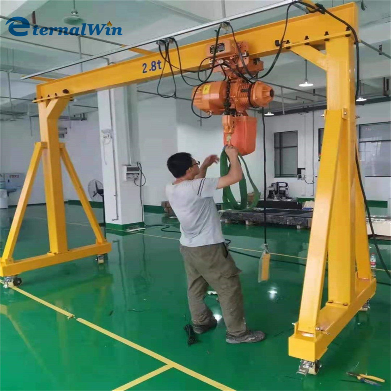 Small Mobile Portable Single Girder Gantry Crane with Electric Hoist for Sale