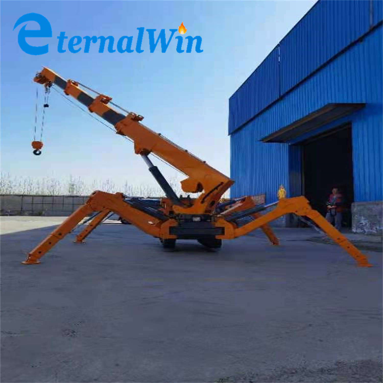 Spider Mini Electric Small Crawler Mobile Crane with CE and ISO Certificate Small Mobile Electric Spider Crane for Workshop with Telescopic 360 Degree Rotation