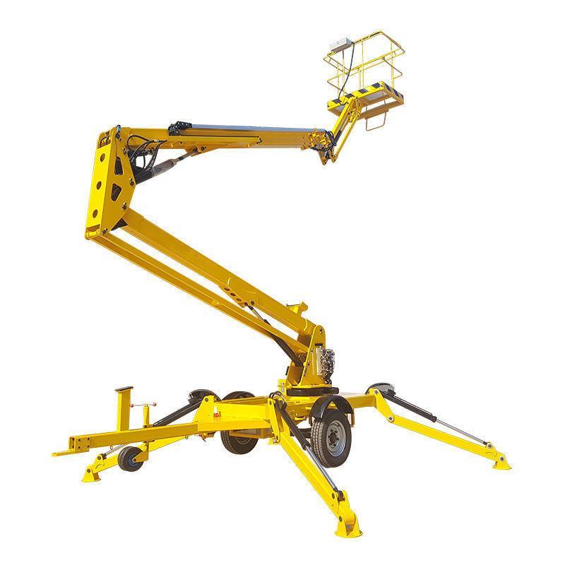 Working Height 8m-22m Articulated Towable Cherry Picker Trailer Mounted Boom Lift for Aerial Work