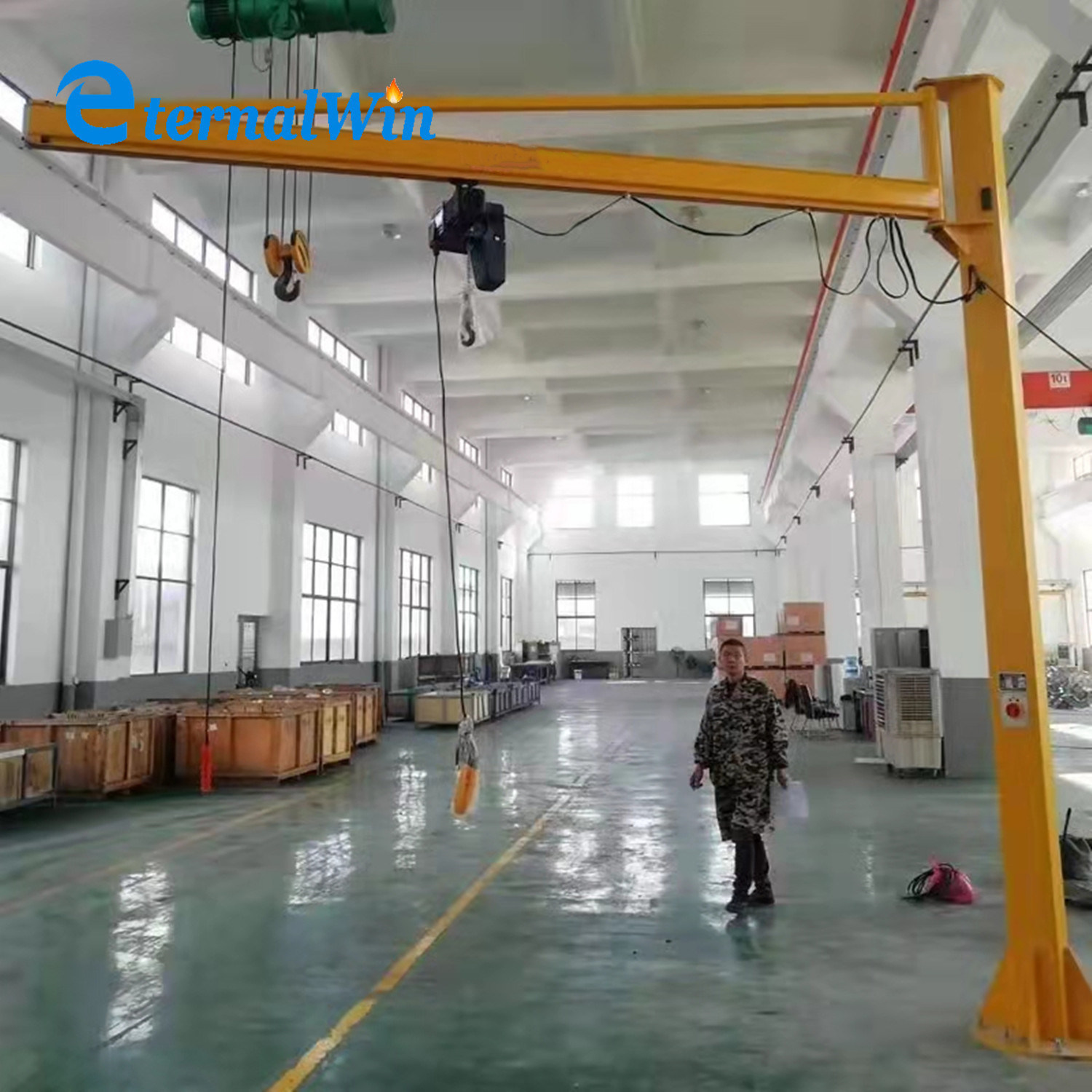 China 
                Workshop Wire Rope Hoist Cantilever Swing Rotation Arm Jib Crane with Electric Chain Hoist
             supplier