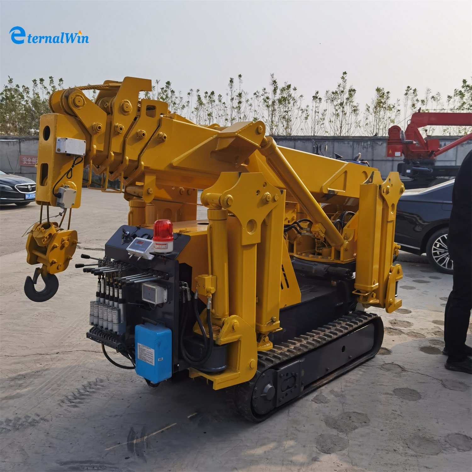 
                Yellow Green 3 Tons Mini Spider Crawler Crane for Africa Market
            