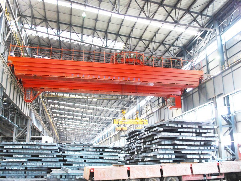 10+10 Ton Double Girder Rotation Type Hanging Beam Electromagnetic Electric Overhead Traveling Crane.