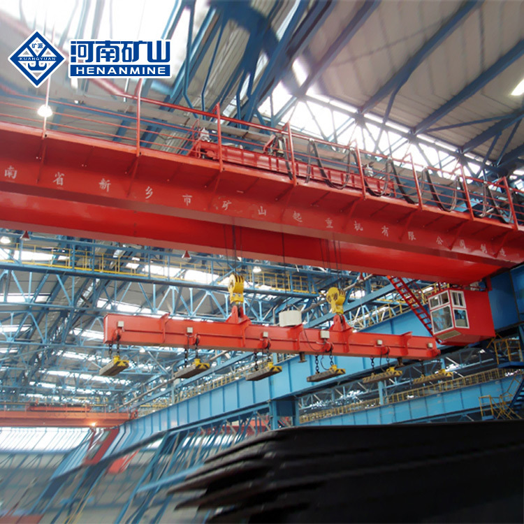China 
                10+10 ton-meetbereik 28,5m dubbele Girder-rotatie hangende bundel magnetisch Brug kraan
             leverancier