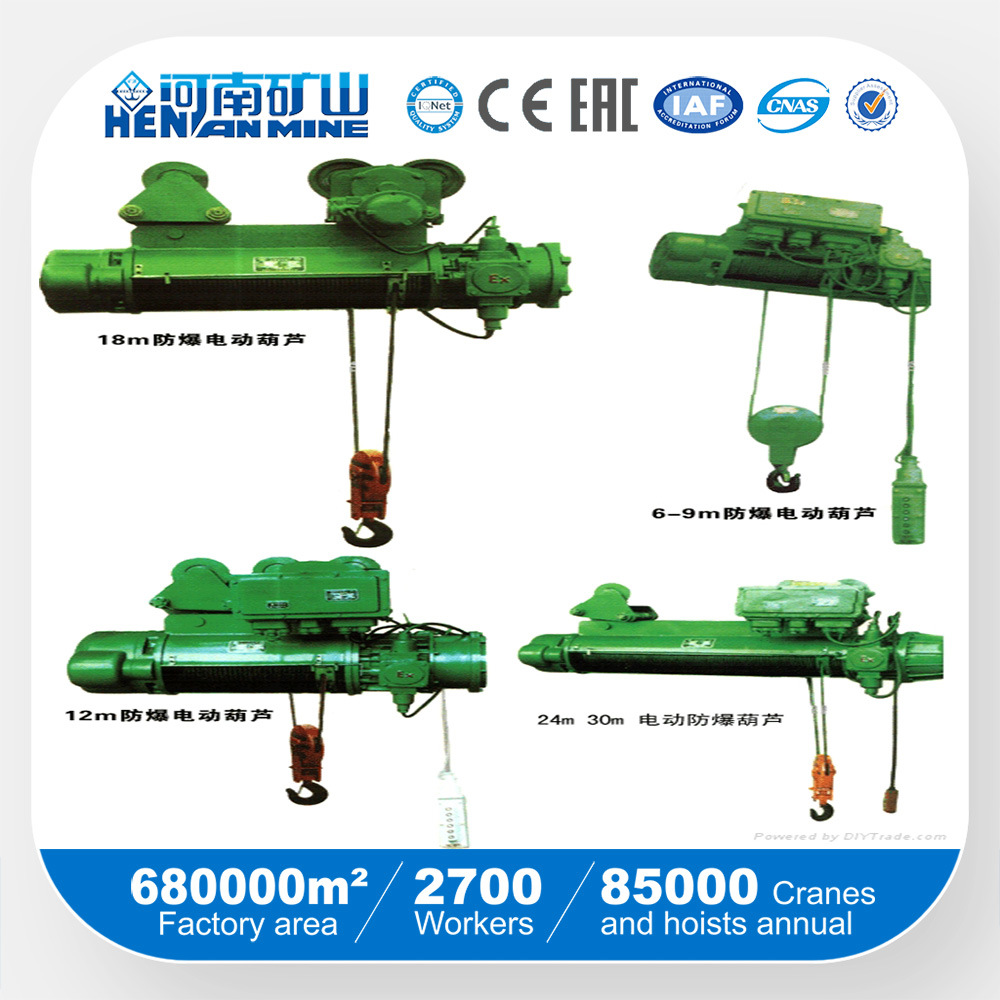 
                Anti-Explosion Wire Rope palan électrique de 2 tonnes
            