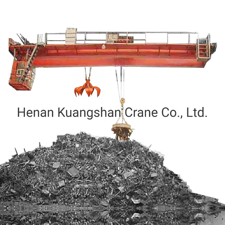 China 
                Double Girder Bucket and Magnet Overhead Bridge Traveling Crane
             supplier