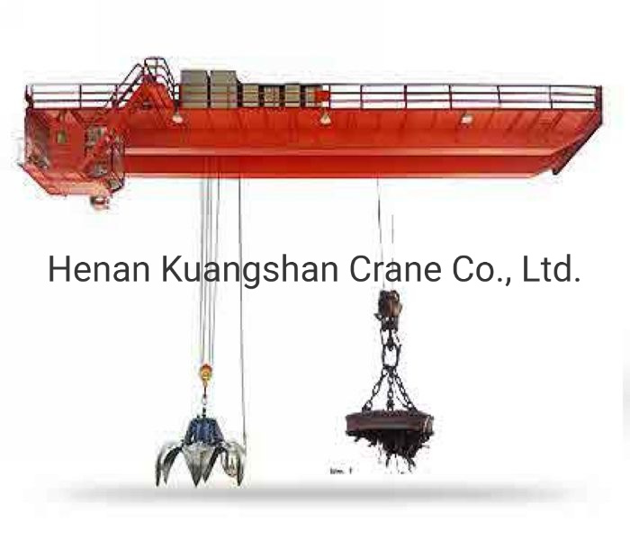 Double Girder Grab and Magnetic Electric Overhead Bridge Traveling Crane