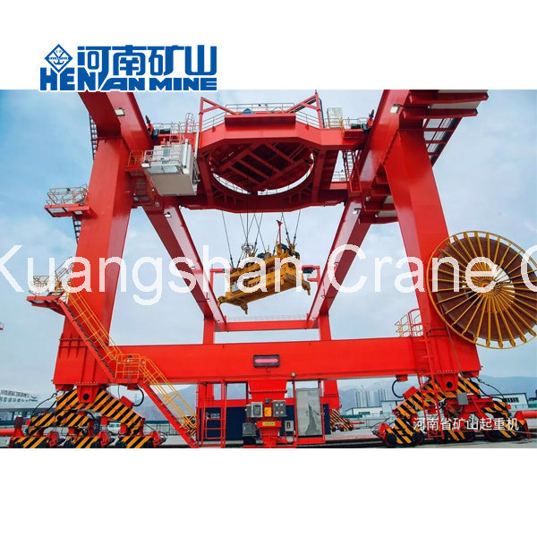 Double Girders or Beams Heavy Duty Cabin Control Rail Mounted Container Gantry Crane