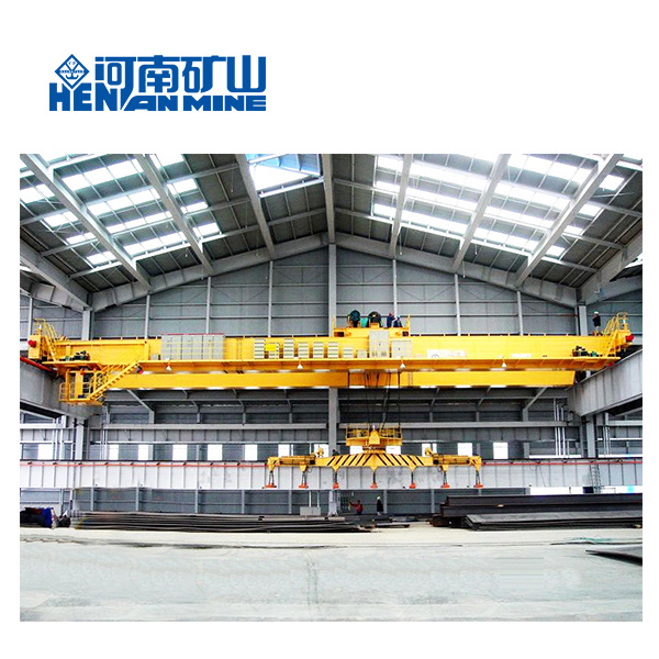 China 
                Ql 5+5t 10+10t Double Beam Magnetic Overhead Crane with Lifting Beam for Steel Plate
             supplier