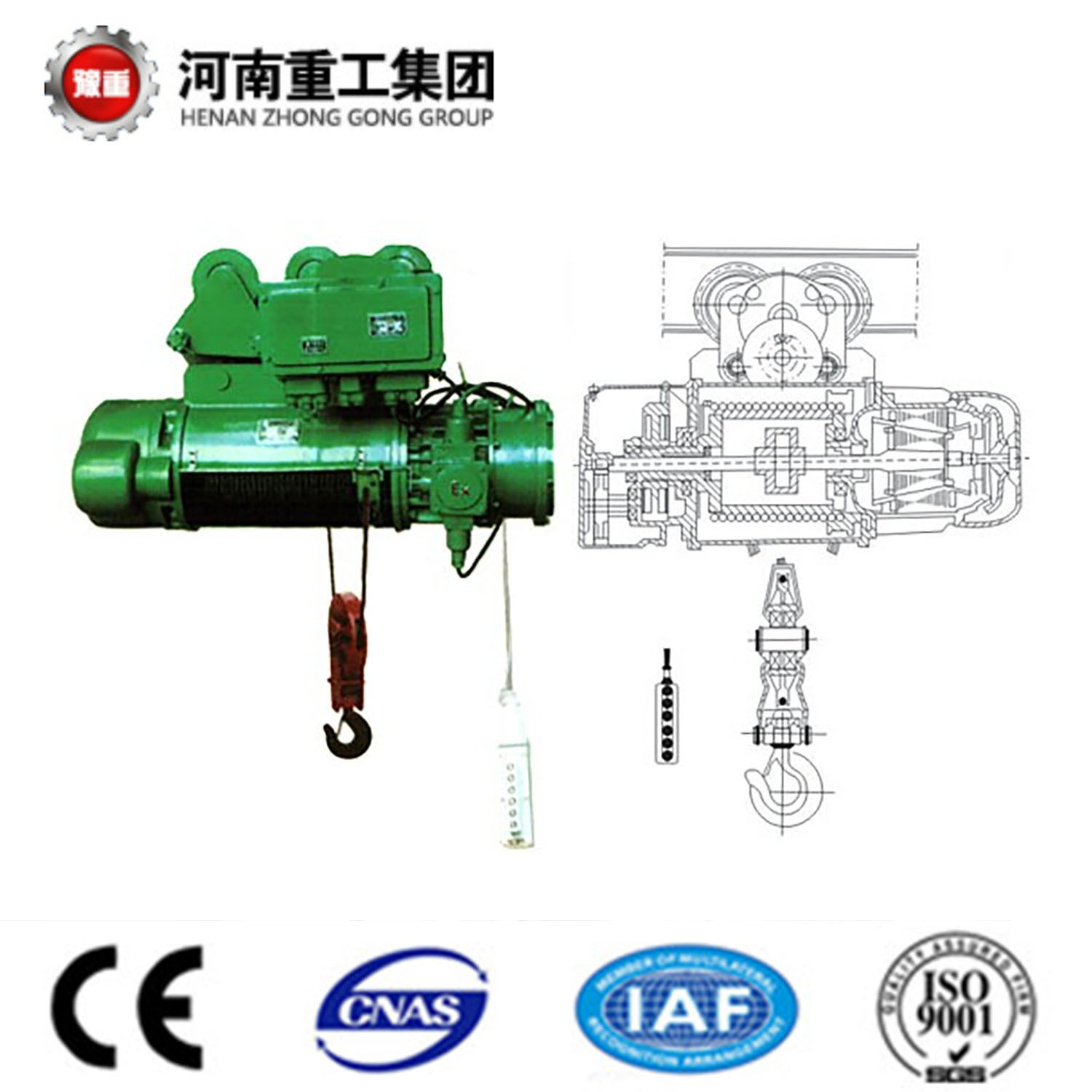 Cina 
                Paranco a fune elettrico a filo antiesplosione tipo BCD
             fornitore