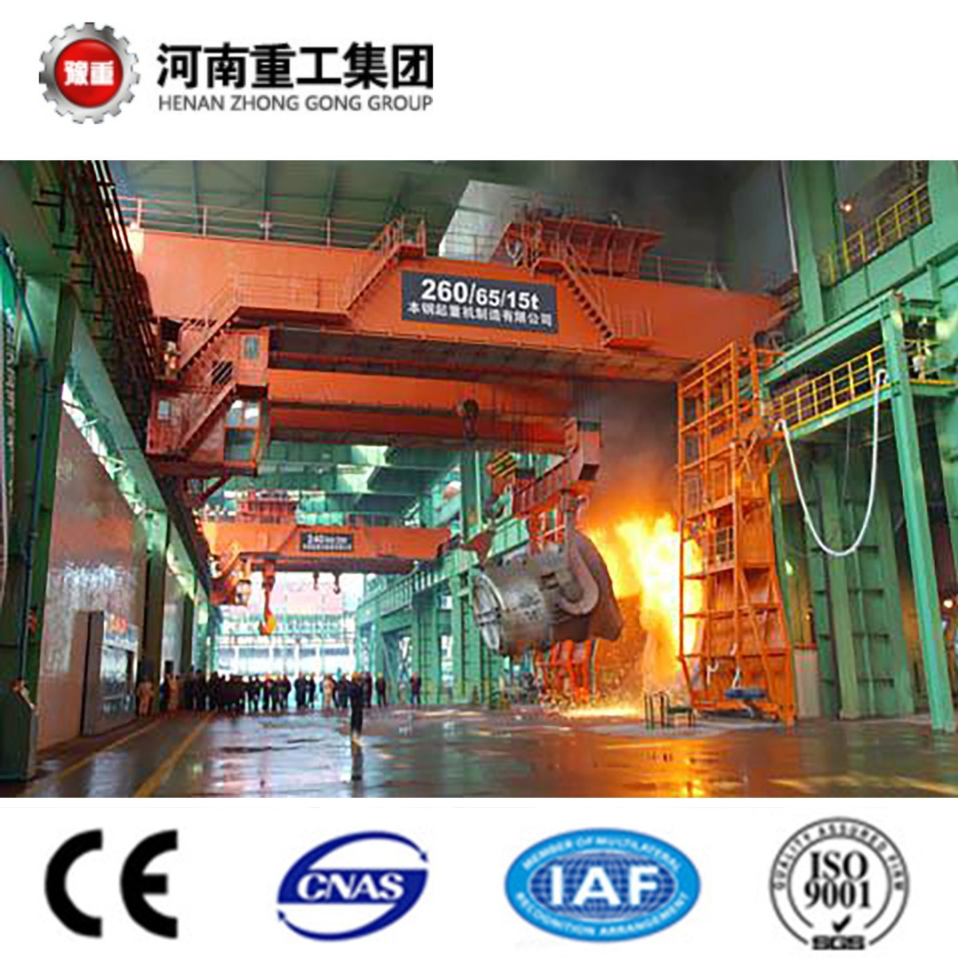 China 
                Kundenspezifische Schwergießerei/Guss/Kelle/Metallurgie-Deckenkrane für Stahlwerk
             Lieferant