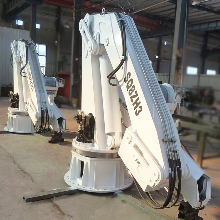 
                1.5t/15m Pedestal Mounted Hydraulic Folding Crane Custom Design Operate Conveniently
            