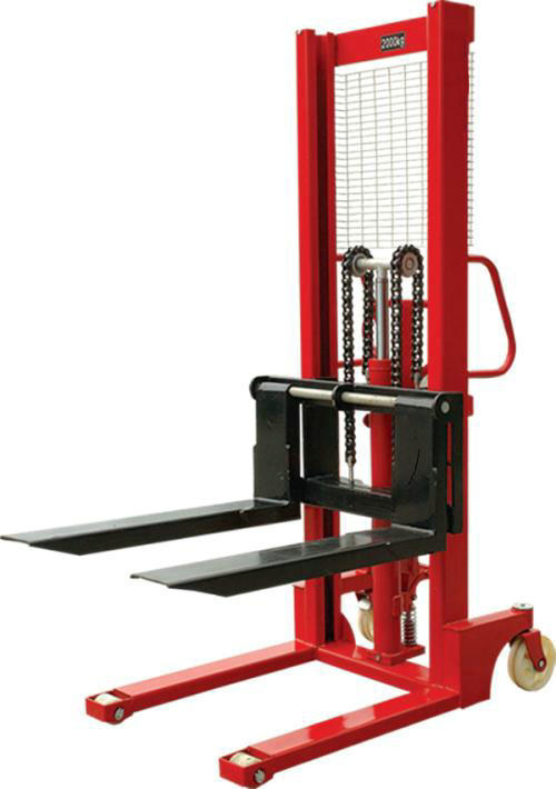 1000kgs 1500kgs 1ton 1.5ton 2200lbs 3300lbs 1.6m 2.5m 3m 3.5m Semi-Electric Stacker with Adjustable Forks