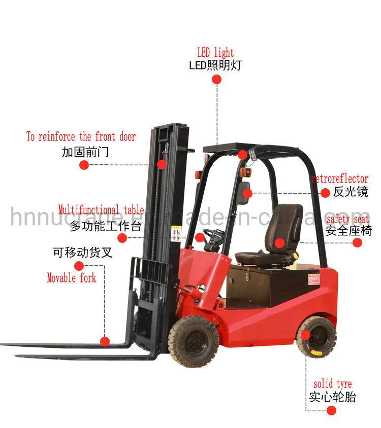 1500kg 2000kg Capacity Lift Height 3000mm 5000mm 4500mm Electric Stacker with Ce