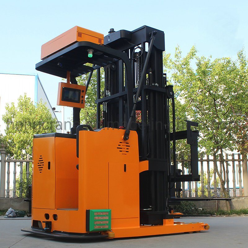 1500kg 9000mm 3 Way Electric Stacker Truck for Very Narrow Aisle Warehouse