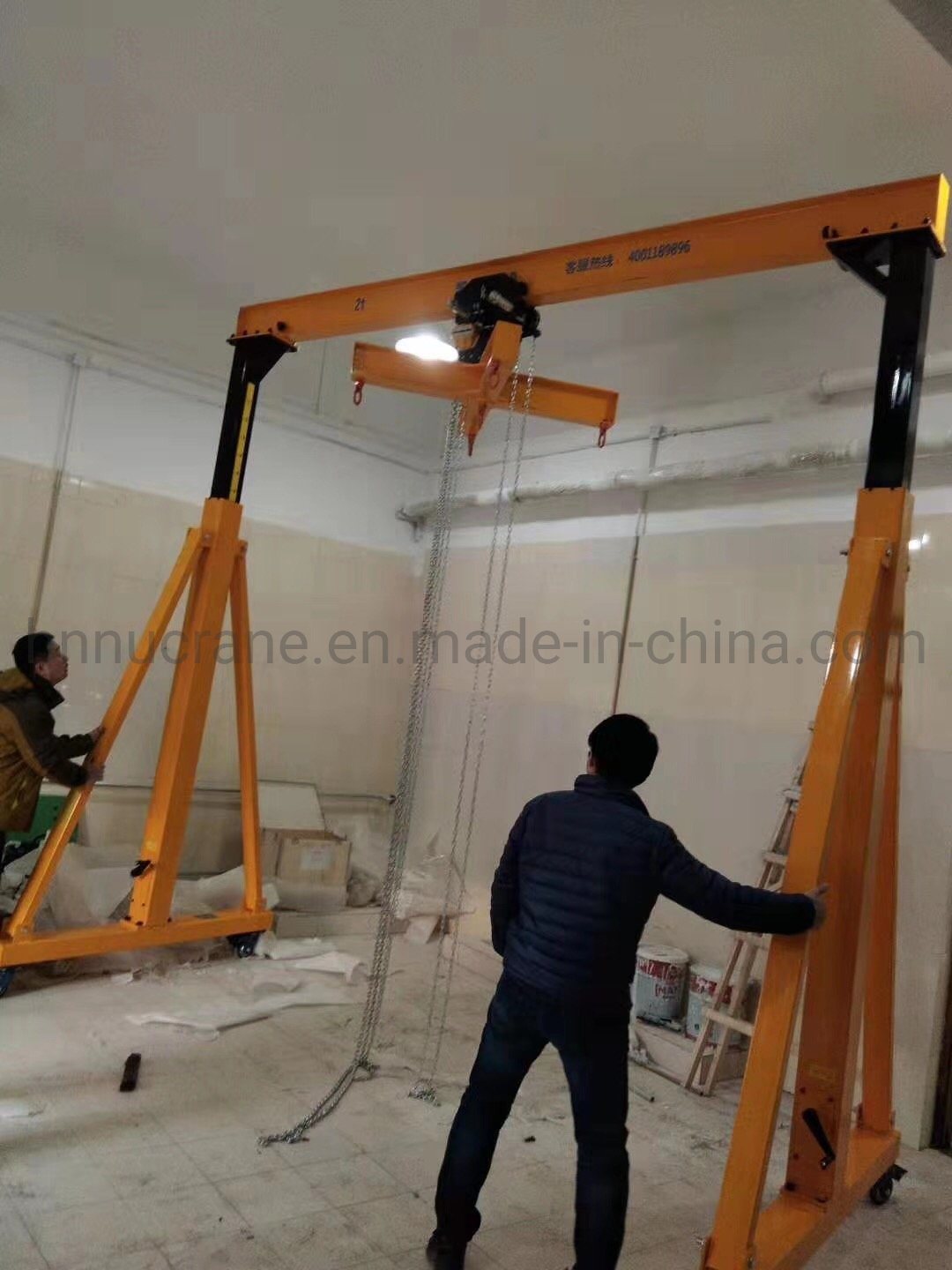 China 
                1t 2t 3t Mini Manual Indoor Trackless Mobile Portable Gantry Crane
             supplier
