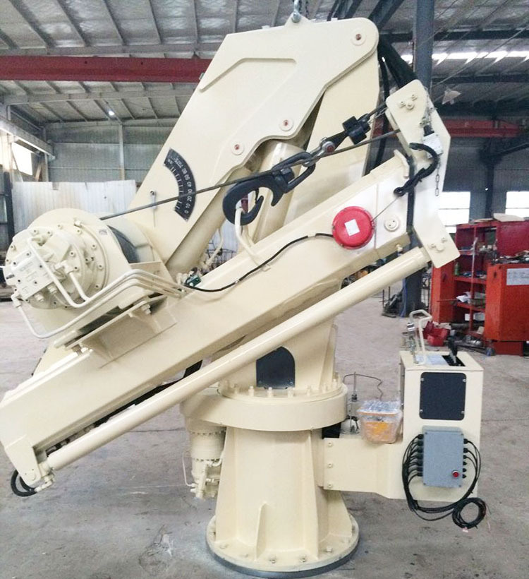 1t Marine Telescopic Lifting Crane for Deck Port Barge