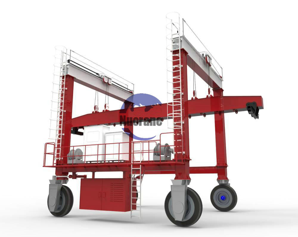 China 
                40t Small Rubber Tyre Bridge Girder Straddle Carrier Container Gantry Crane
             supplier