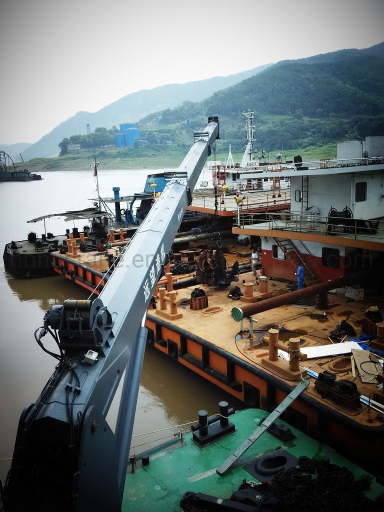 5t Hydraulic Ship Crane 360 Degree Slewing Lifting Cargo Used on Deck