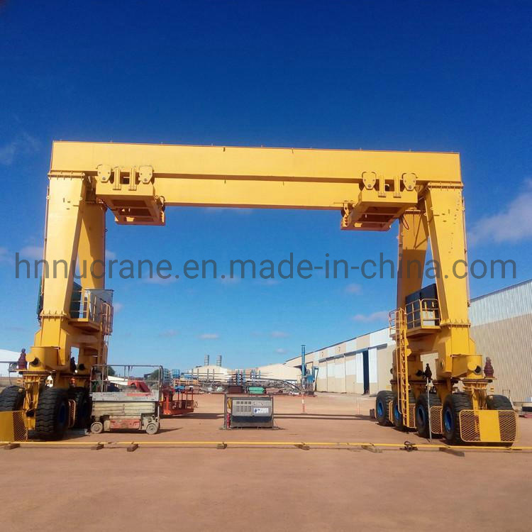 China 
                Crane Portal 85 Ton Container Yard Lifting Port Gantry Crane with Rubber Tires
             supplier