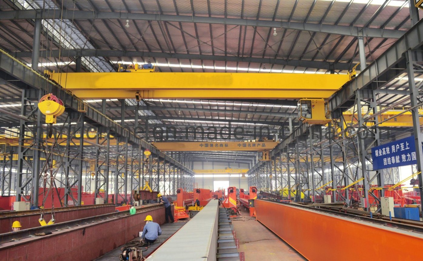 European Standard Double Girder Overhead Crane with Electric Trolley Two Hooks