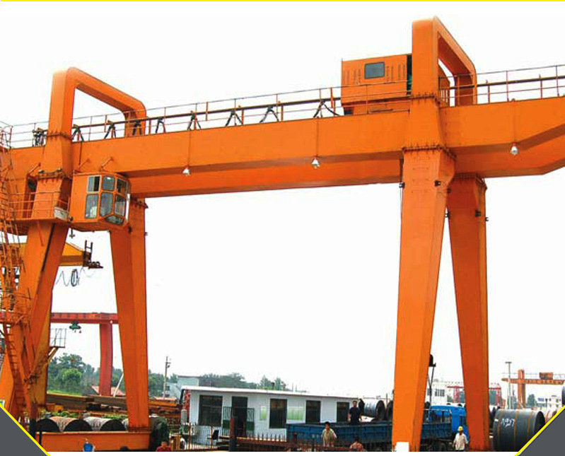 China 
                Factory Supply Electric Hoist 50 Ton Box Type Double Girder Gantry Crane with Trolley
             supplier