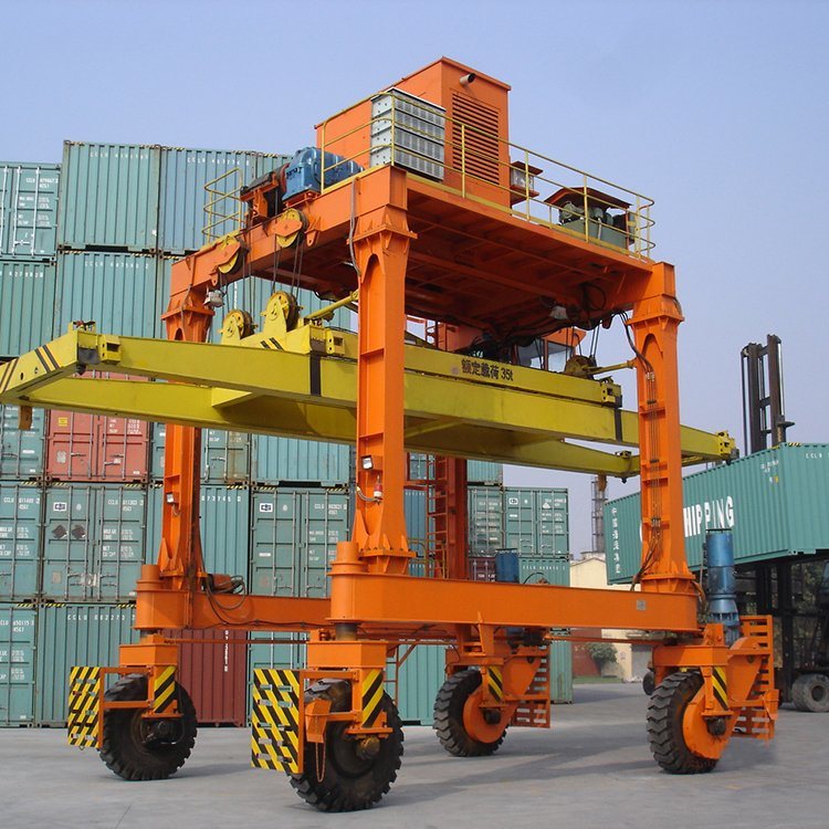 Harbour Mobile Crane for Container 20ton 40ton 50ton 60ton Rubber Tyre Container Gantry Crane Price