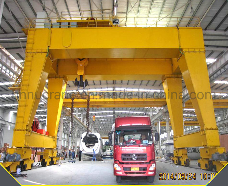 China 
                Heavy Duty op rails gemonteerde dubbele Girder container Gantry kraan
             leverancier