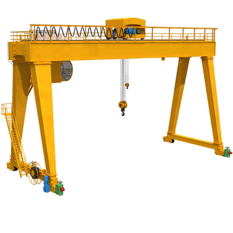 
                High Technique Heavy Duty Bmg Model Cabin Control Electric Double Beams Rail Travelling Semi-Gantry Crane
            