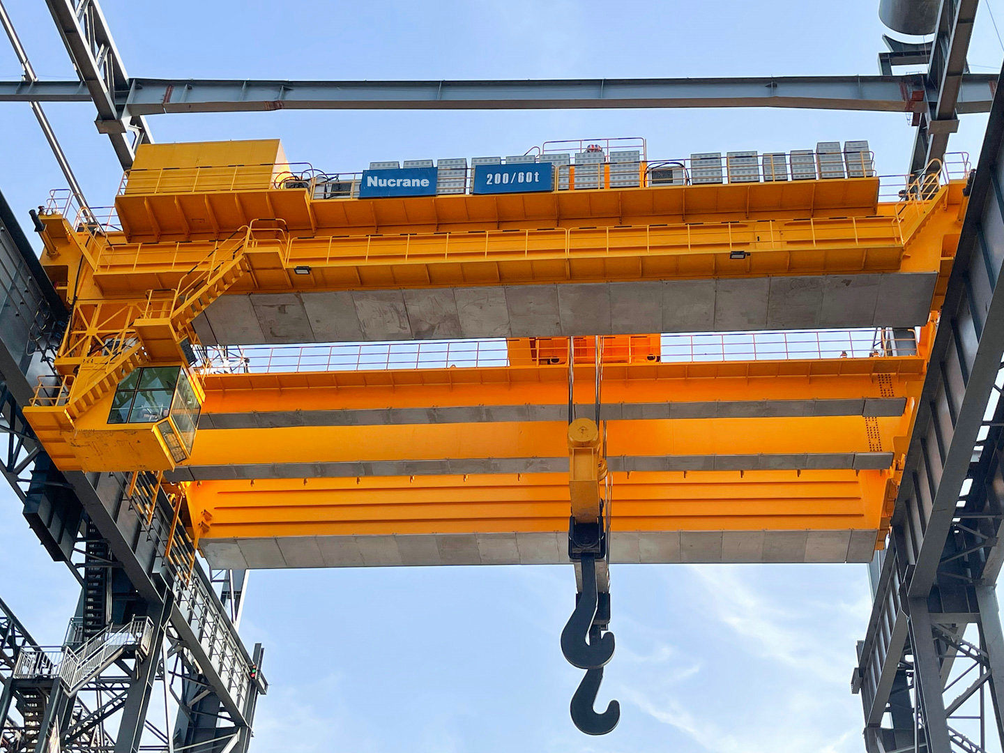 Lh 50ton 75ton 100ton A5 Working Class Double Beam Top Running New Overhead Travelling Crane