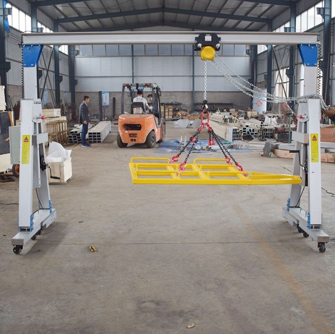 Lightweight Duty Aluminum Alloy Portable Mobile Mini Fixed-Height Indoor Small Gantry Crane Drawing