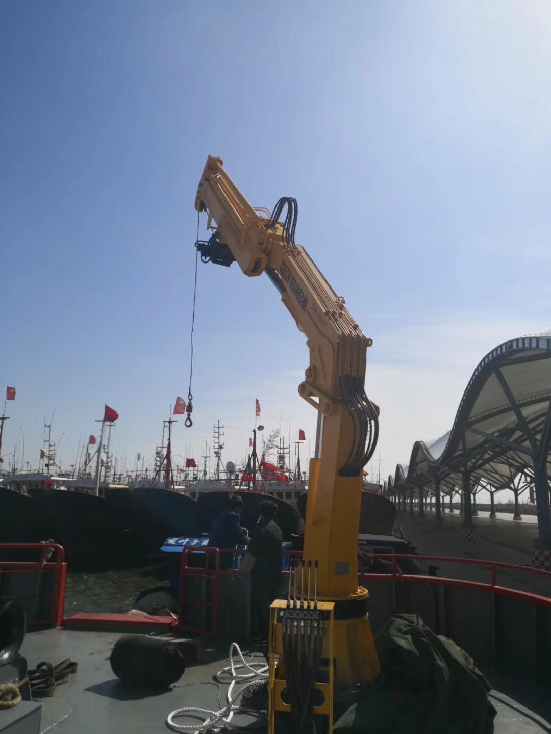 Marine Hydraulic Straight Boom Port Ship Crane