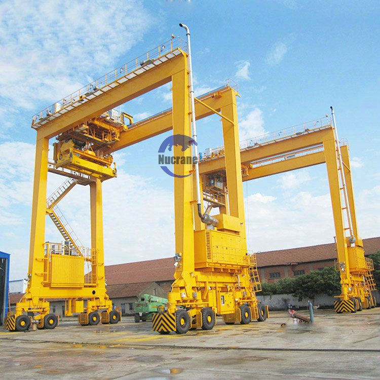 New Heavy Duty 100t Rubber Tyre Mobile Harbour Port Container Gantry Crane for Sales